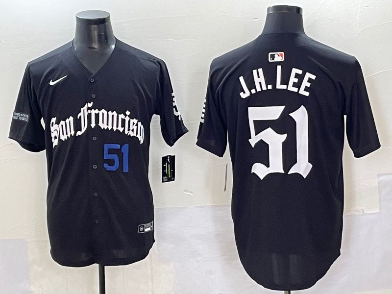 Men 2025 San Francisco Giants #51 J.H.Lee Black Five generations Joint Name Nike MLB Jersey style 46->san francisco giants->MLB Jersey